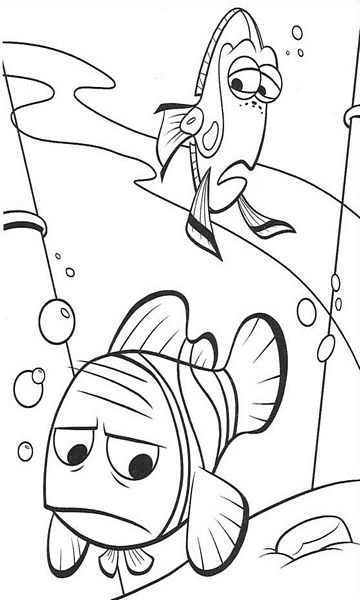 kolorowanka Gdzie jest Nemo malowanka Marlin i Dory rybki z bajki, obrazek nr 7